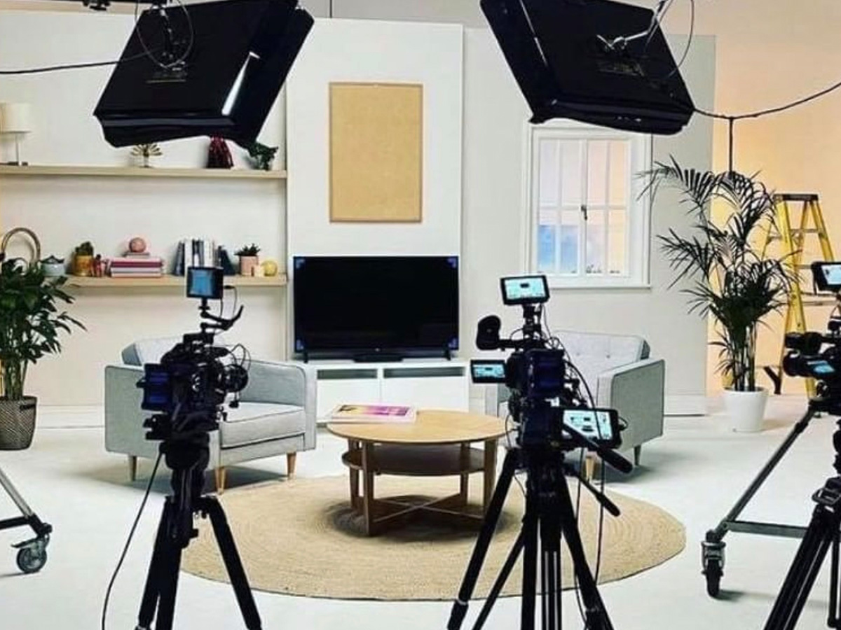 Image of lights in a film studio